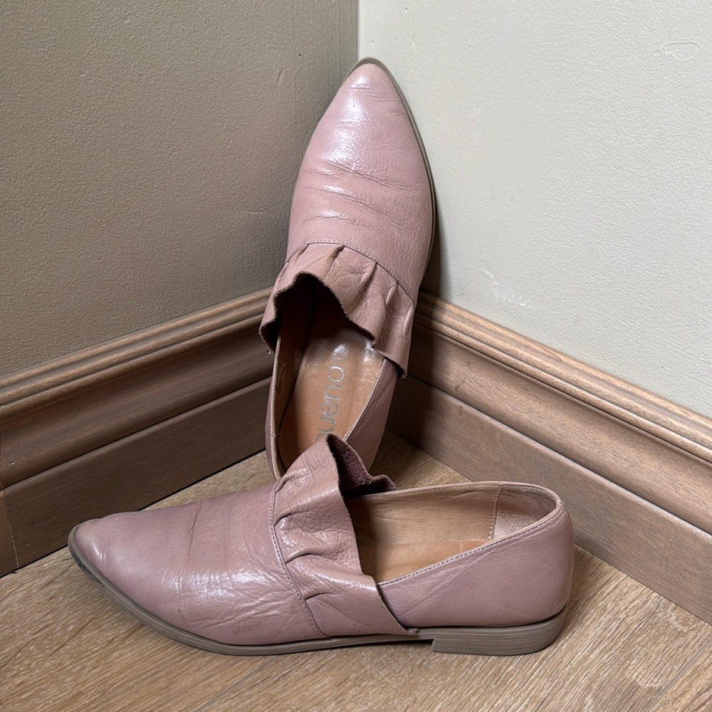 Bueno Burco Pink Leather Flats Shoes Loafers Pointed Toe 37